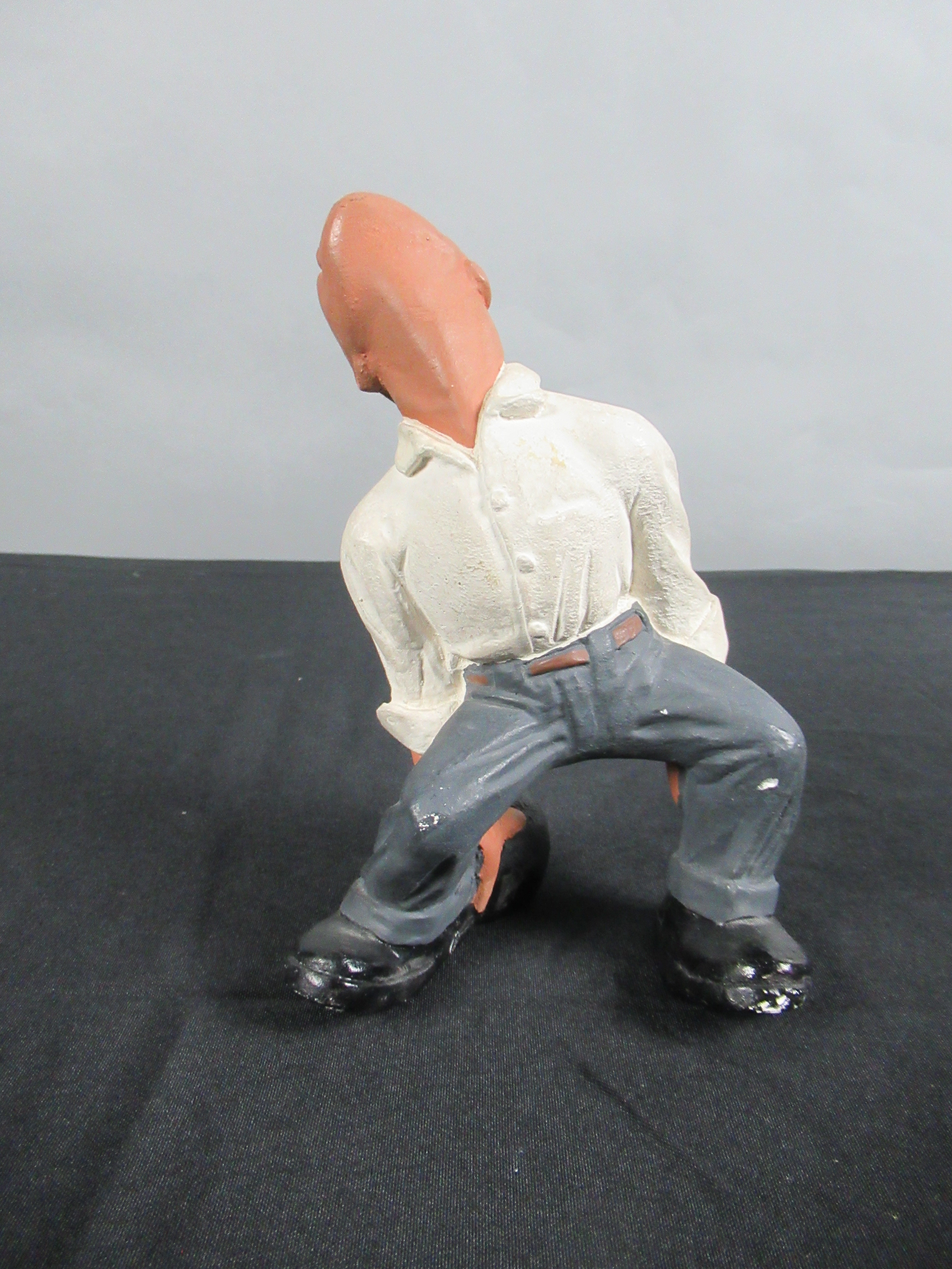 VINTAGE Bowling Figure Pair Set - L. L. Rittgers (c. 1940s) Collectible Sport Chalkware Statuettes